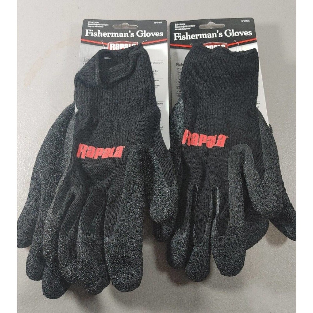 2 PAIRS- RAPALA FISHERMAN'S GLOVES /X- LARGE (A51)